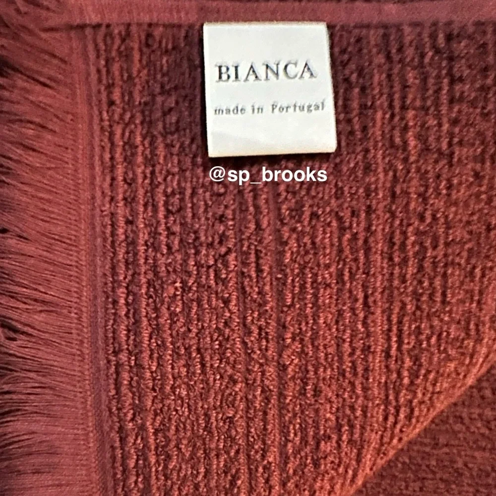 🎁6PC BIANCA Bath Towel Set - Merlot Cotton Boucle Textured Pattern